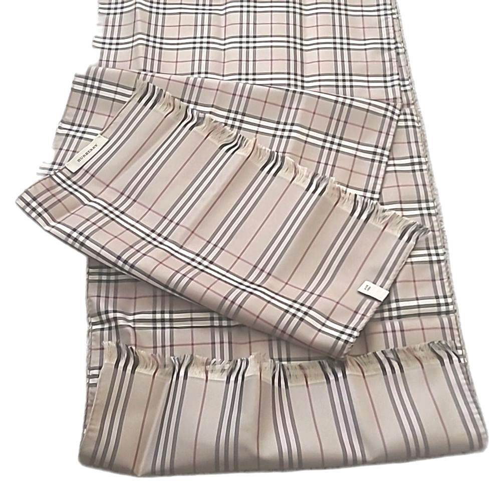 Burberry Classic Mini Check Signature Silk Scarf - Beige - Picture 10 of 10